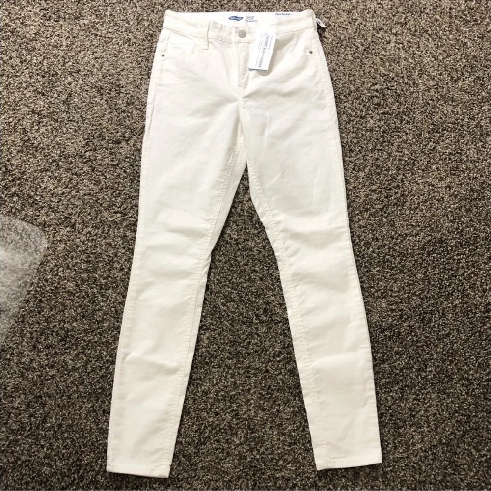 Old Navy Cream Rockstar Super Skinny Jeans - Picture 2 of 2